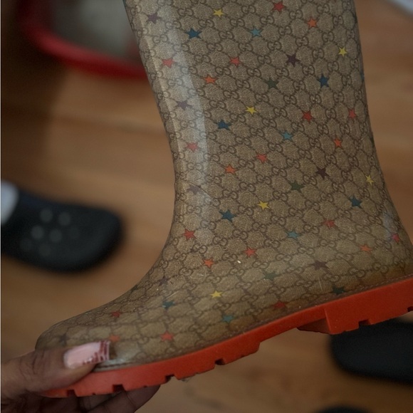 Gucci Monogram Rain Boots with Multicolor
